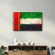 UAE Flag Splash - Glass Wall Art