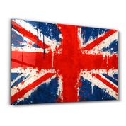 UK Flag Splash - Glass Wall Art
