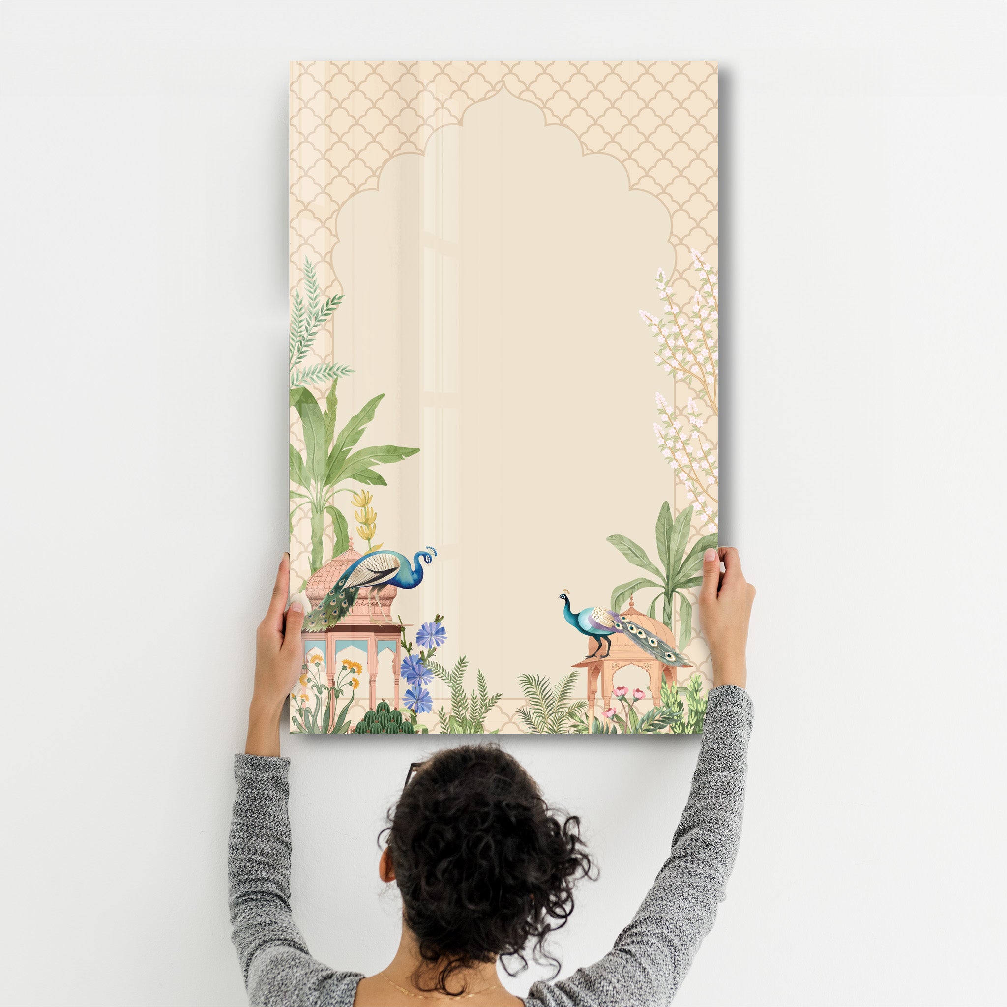 Whispers of the Courtyard – Glass Wall Art