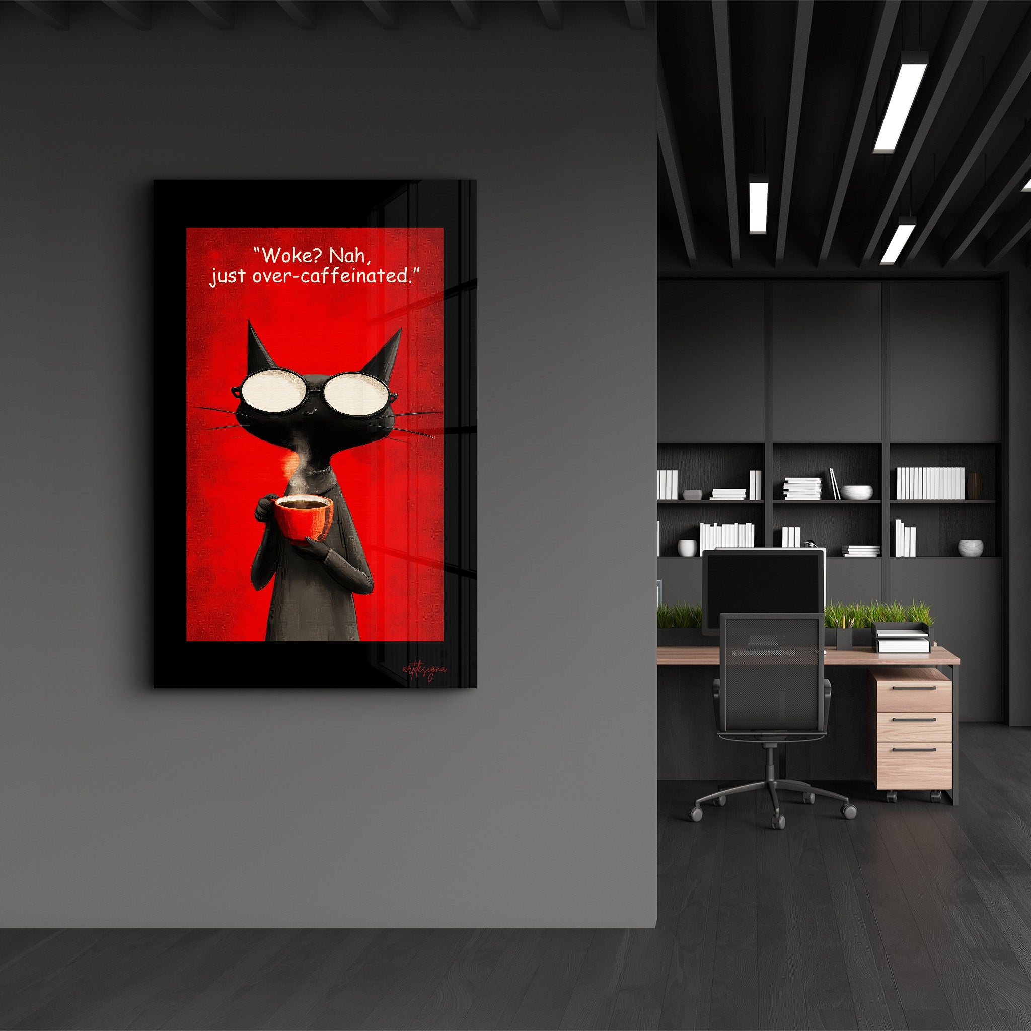 Woke? Nah! - Glass Wall Art