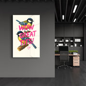 Wow, Great Tits! - Cheeky Bird Glass Wall Art