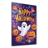 Cheerful Ghost Happy Halloween – Glasbild