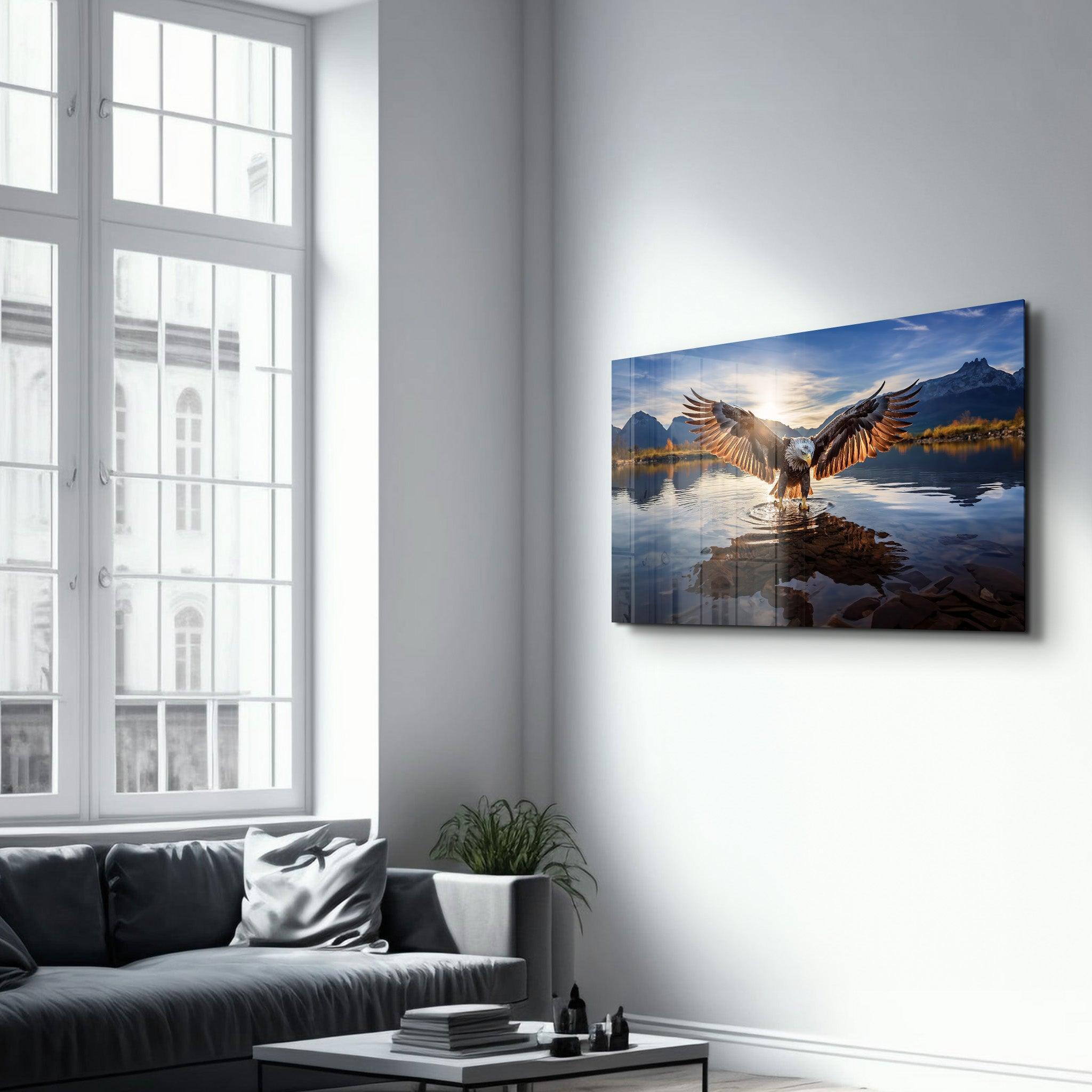 Majestic Eagle | Glass Wall Art - Artdesigna
