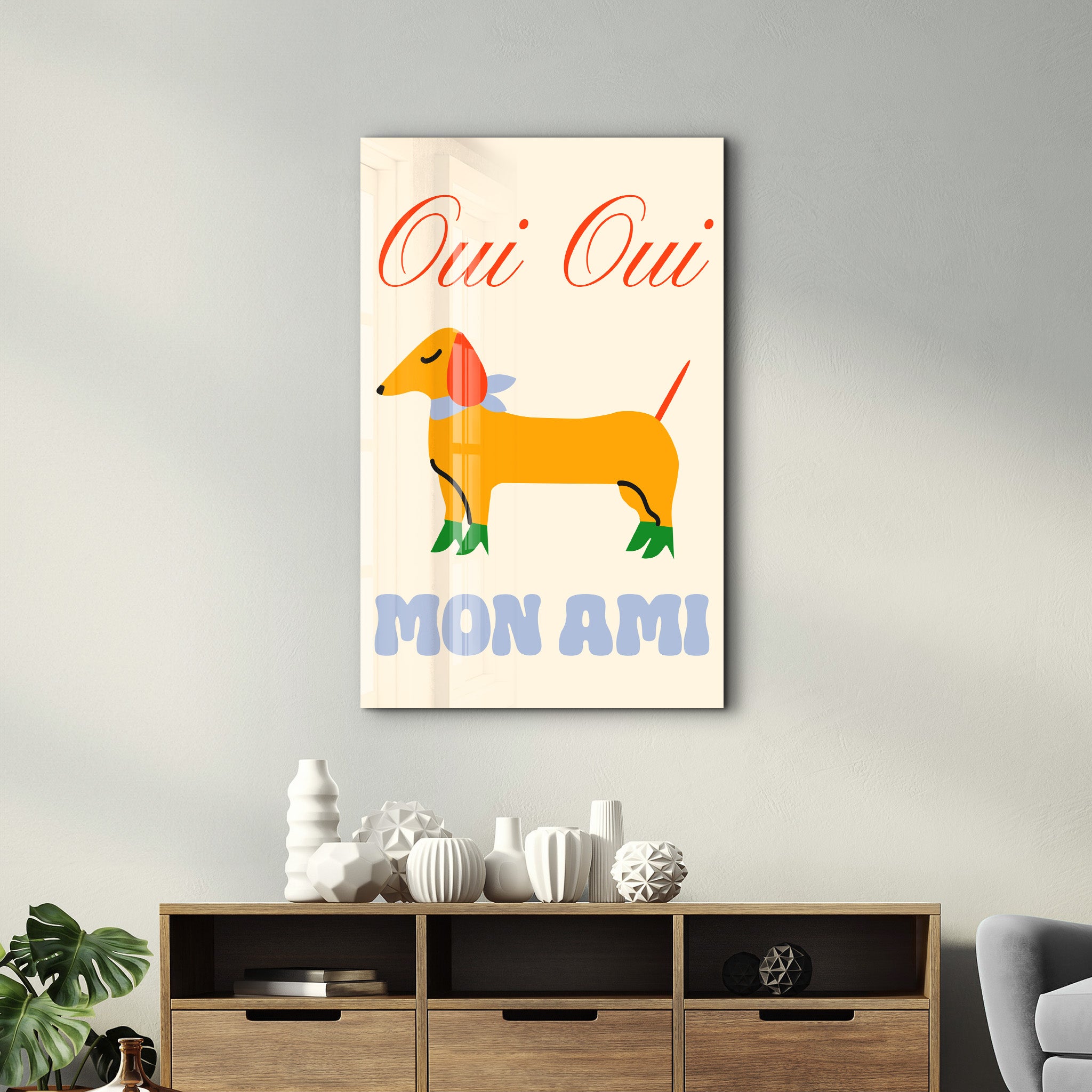 Oui Oui Mon Ami | Glass Wall Art