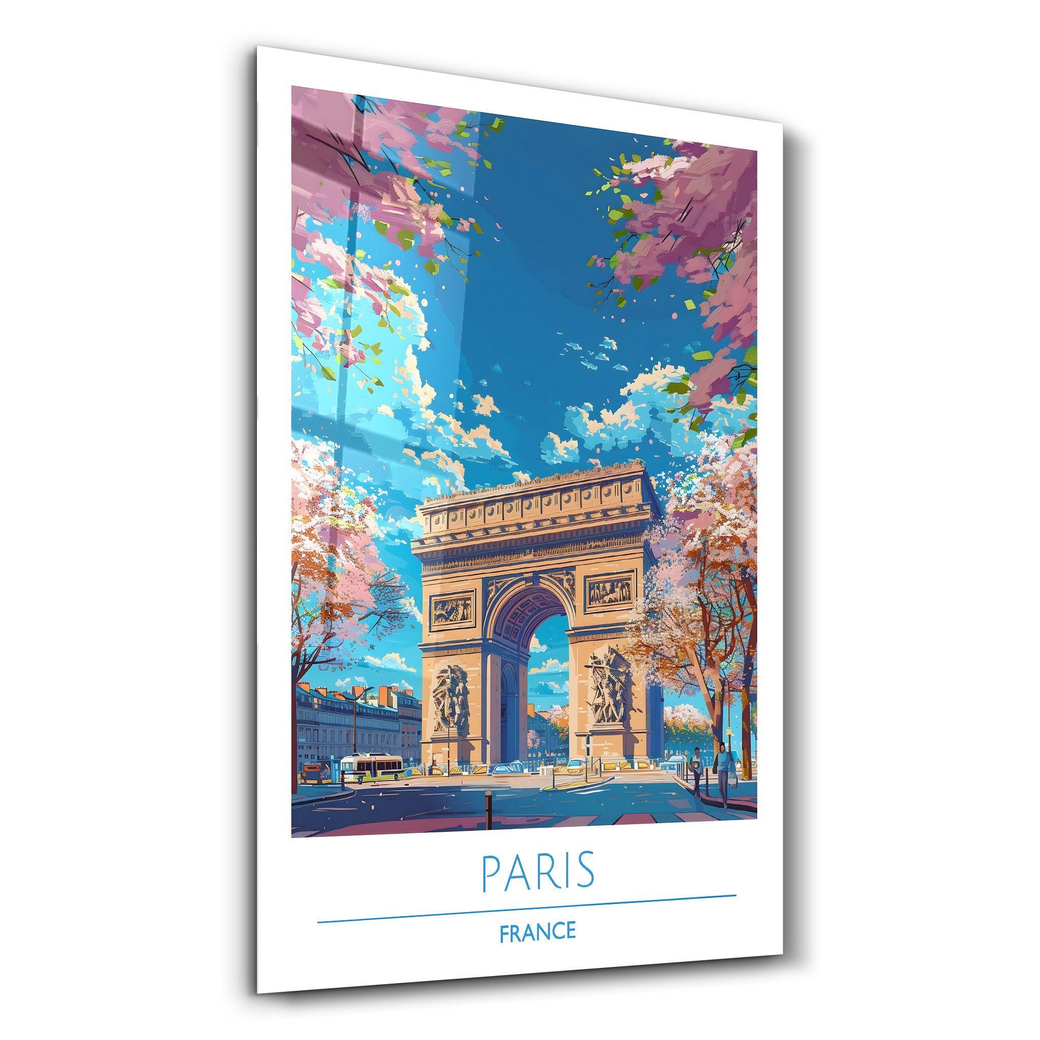 Paris France-Travel Posters Glass Wall Art | ArtDesigna – Artdesigna