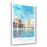 St. Marks Sqaure 2-Venice Italy-Travel Posters | Glass Wall Art
