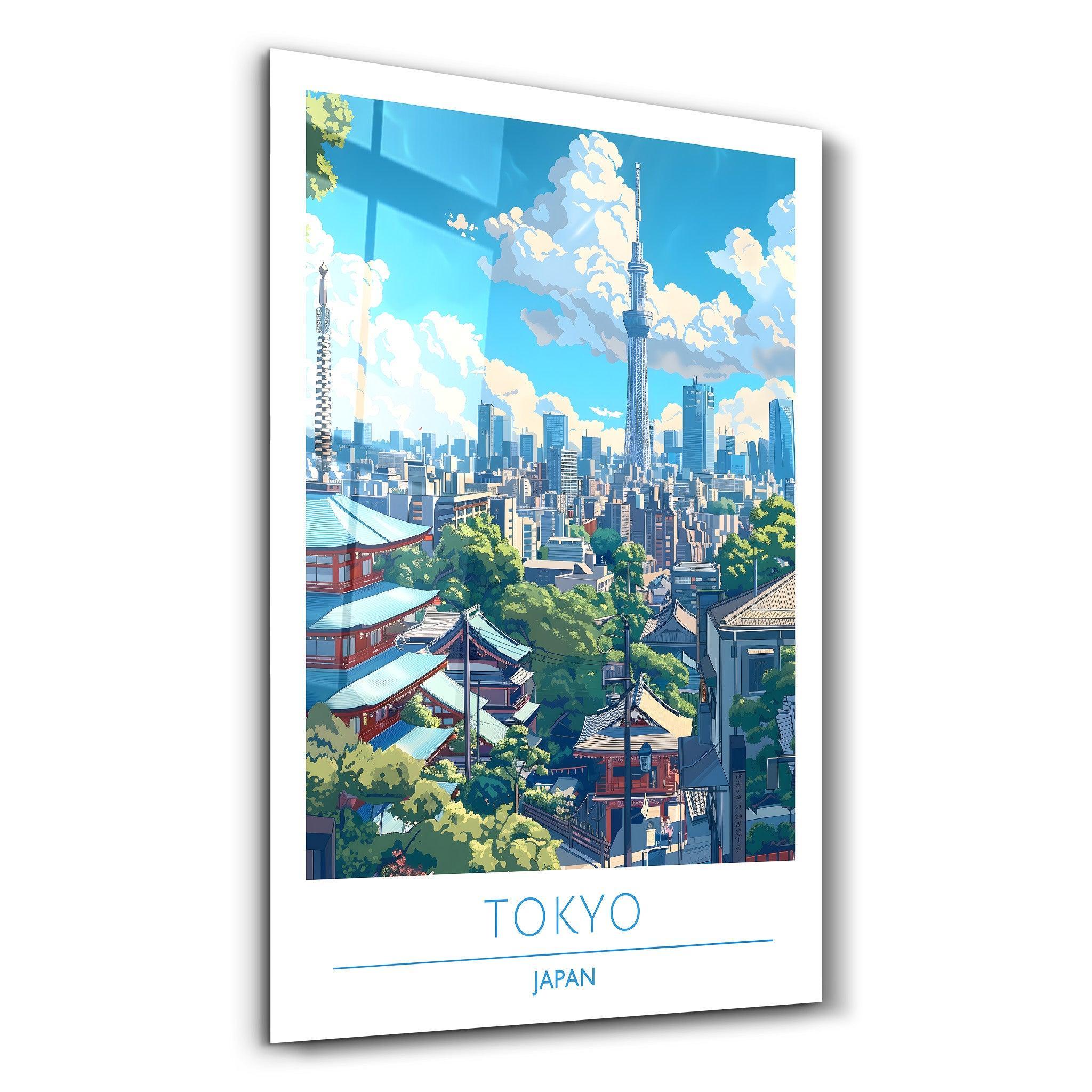Tokyo Japan 2-Travel Posters | Glass Wall Art – Artdesigna