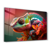 Vibrant Chameleon | Glass Wall Art