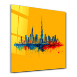 Dubai Skyline Zeichnung – Glasbild