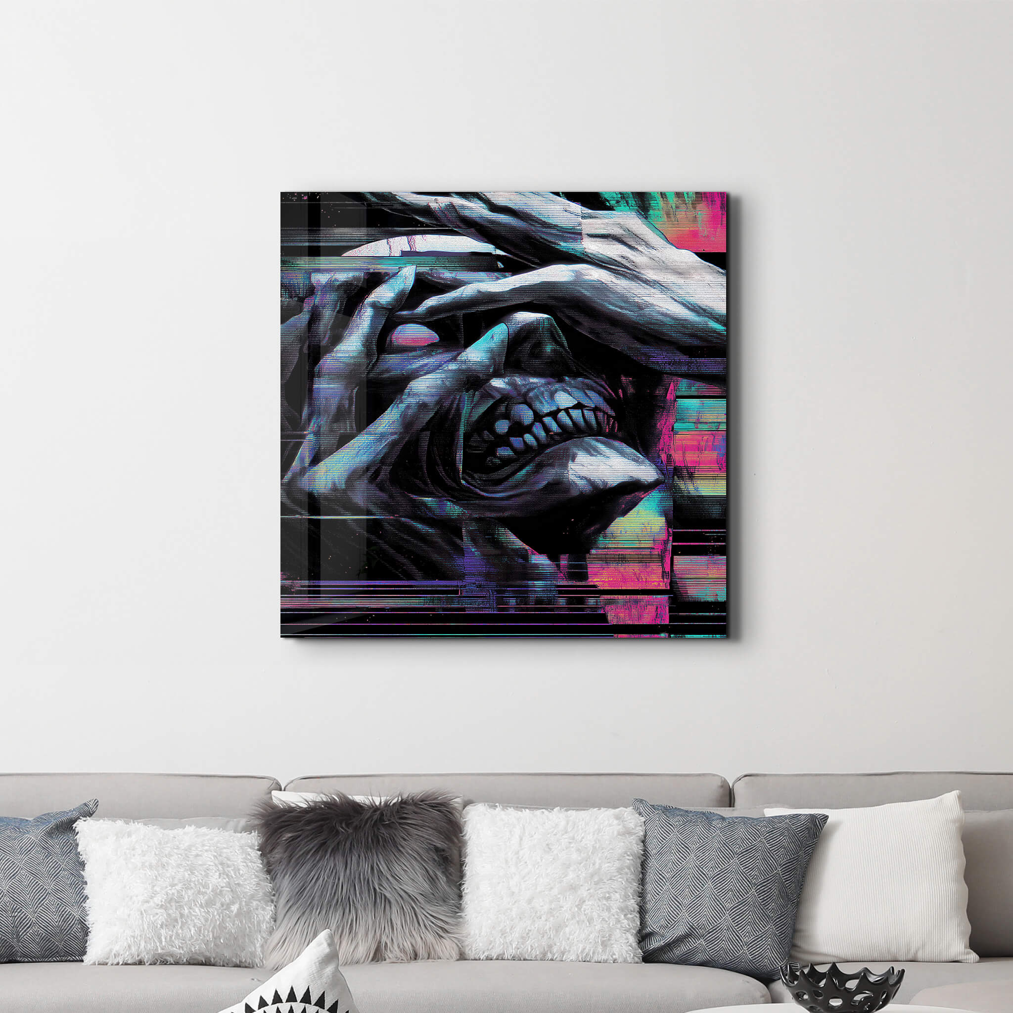 Glitch the Grave | Glass Wall Art