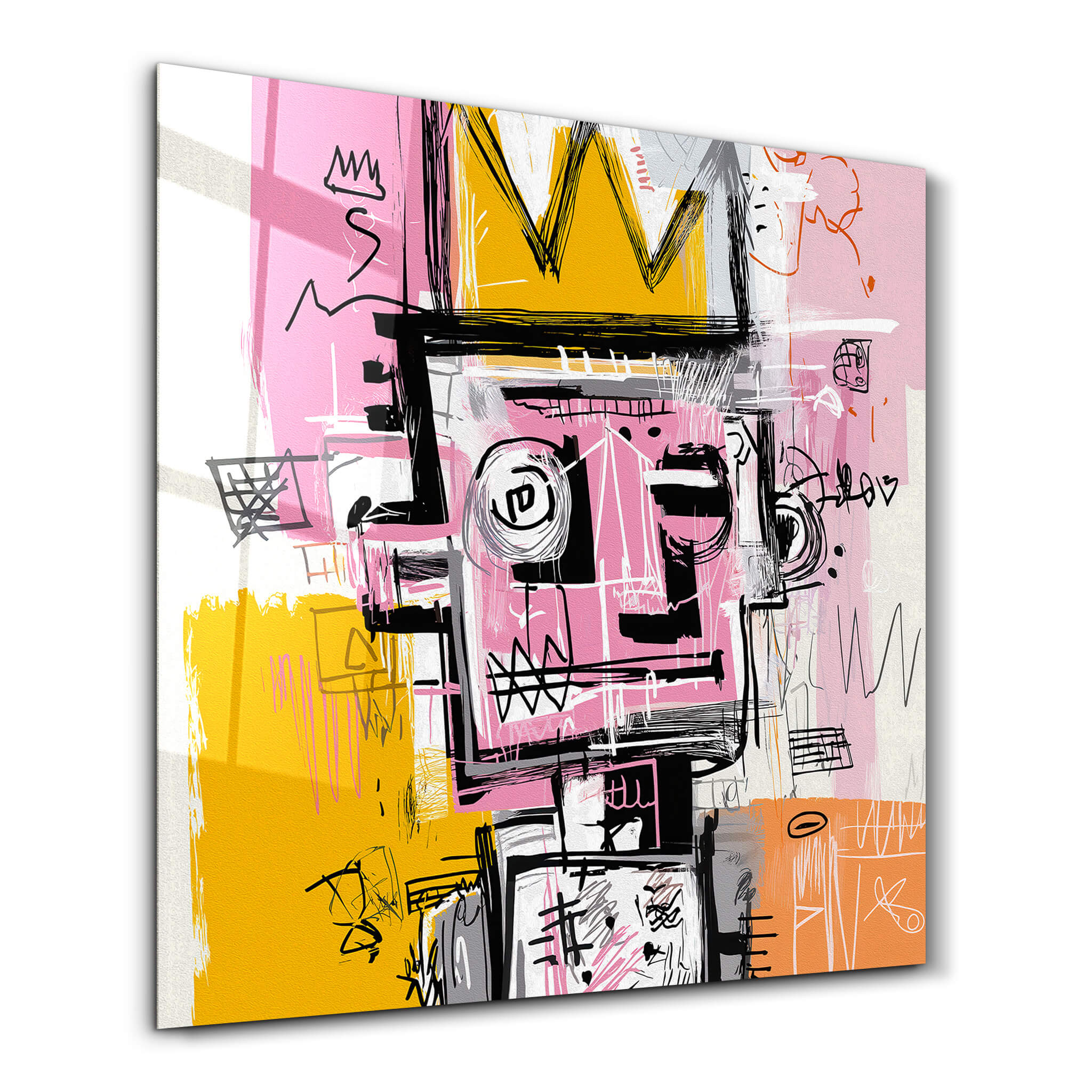King of Scribbles | Glass Wall Art