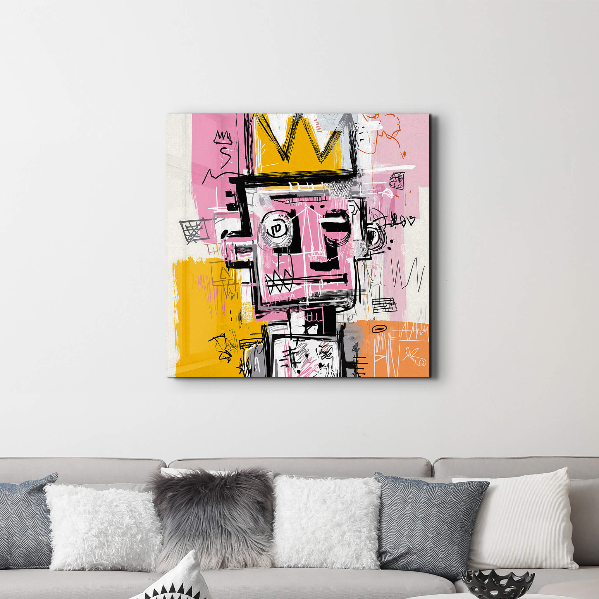 King of Scribbles | Glass Wall Art