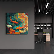 Koi Lake | Glass Wall Art