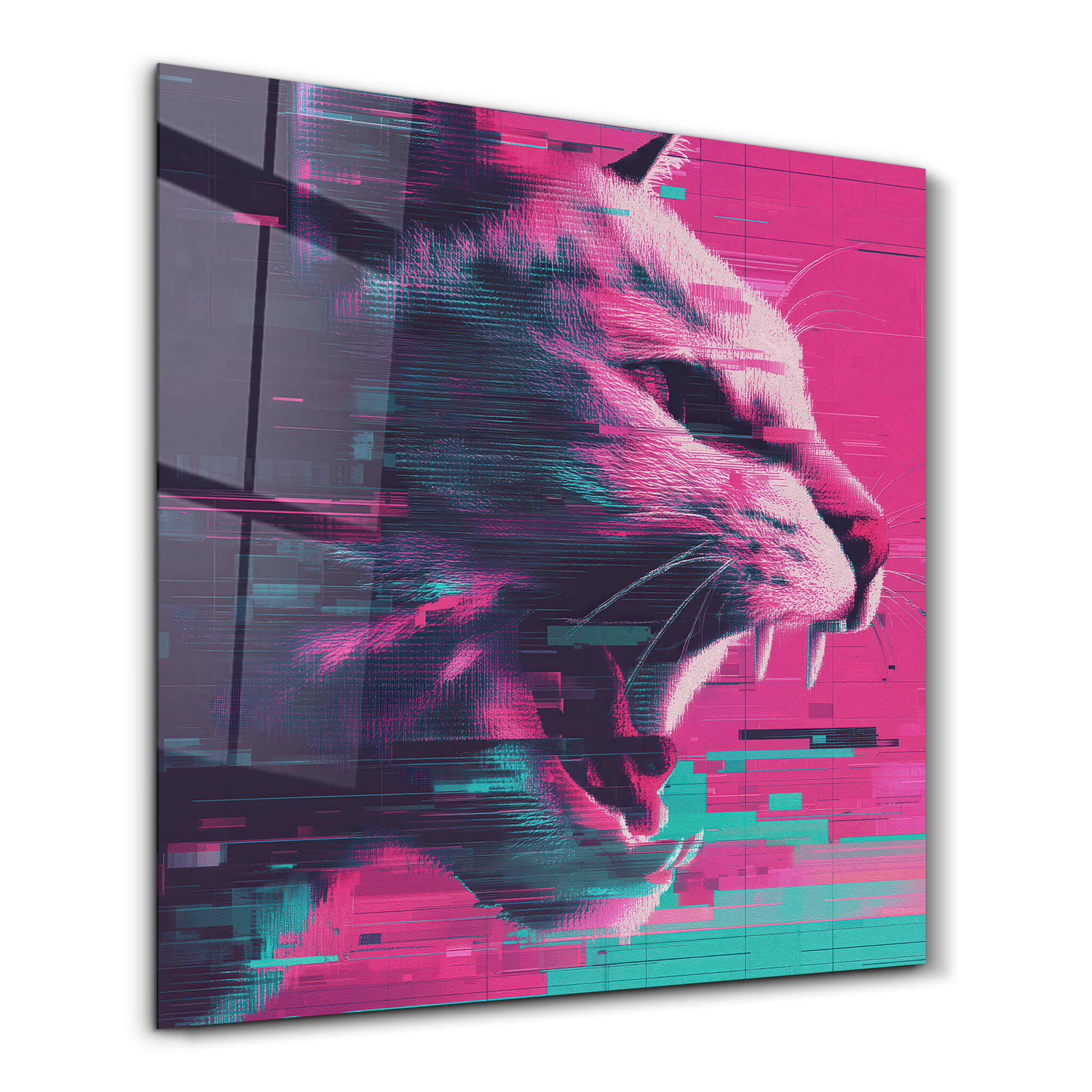 Pixel Growl | Glass Wall Art
