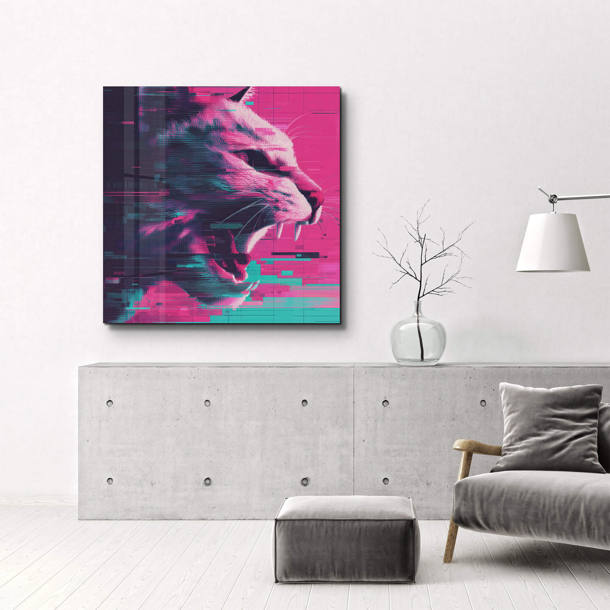 Pixel Growl | Glass Wall Art