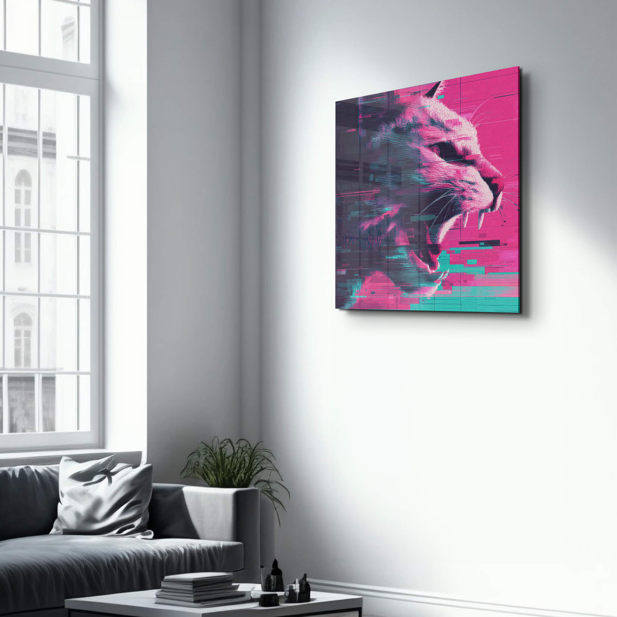 Pixel Growl | Glass Wall Art