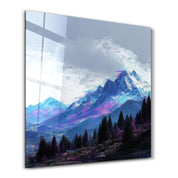 Pixelated Summit | Glass Wall Art