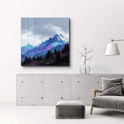 Pixelated Summit | Glass Wall Art