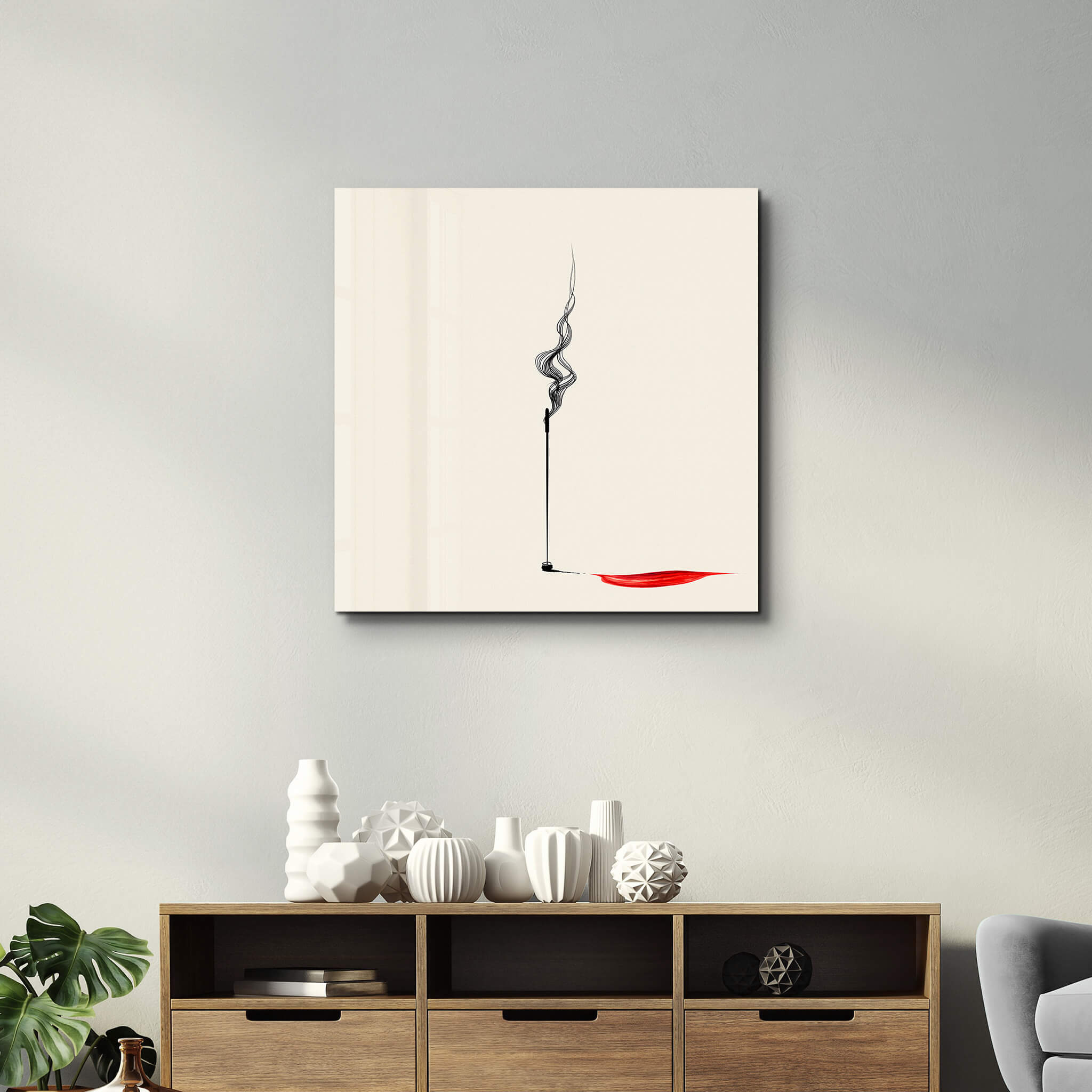 Silent Flow-Reverse Shadow | Glass Wall Art