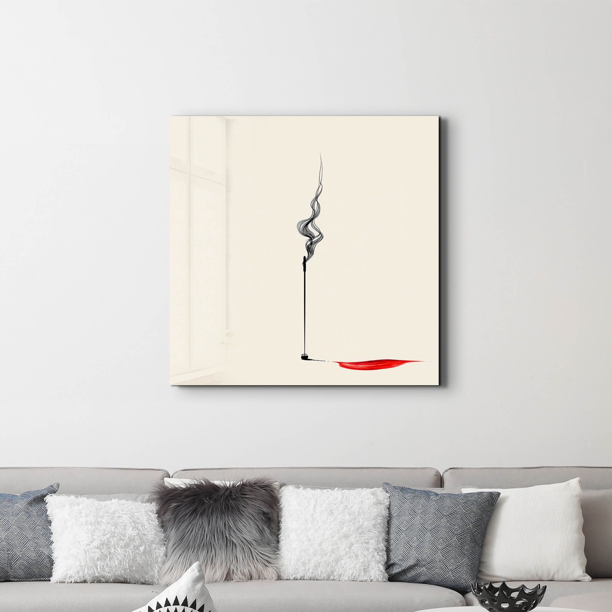 Silent Flow-Reverse Shadow | Glass Wall Art