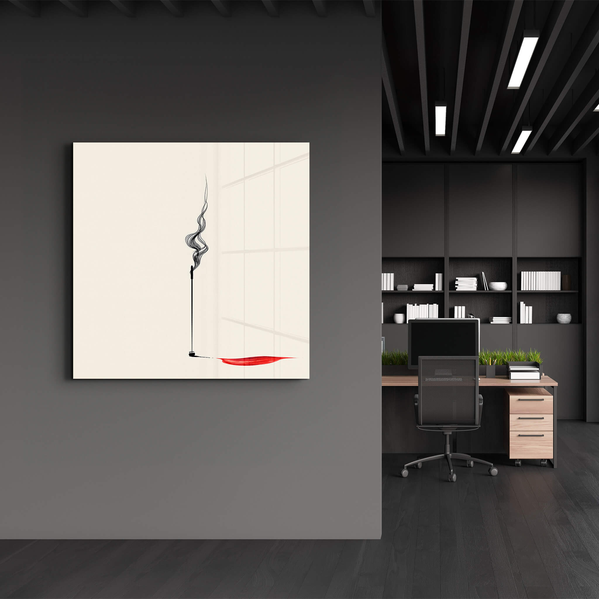 Silent Flow-Reverse Shadow | Glass Wall Art