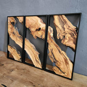 Olive Wood & Metal Wall Art - Handmade Wooden Wall Sculptures