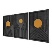 Golden Horizon Wooden Wall Art – Trio