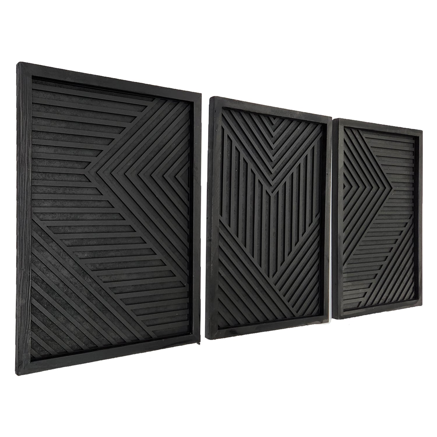 Minimalist Black Wooden Wall Art – Trio