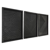 Minimalist Black Wooden Wall Art – Trio