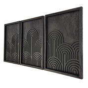 Minimalist Geometric Wooden Wall Art – Trio