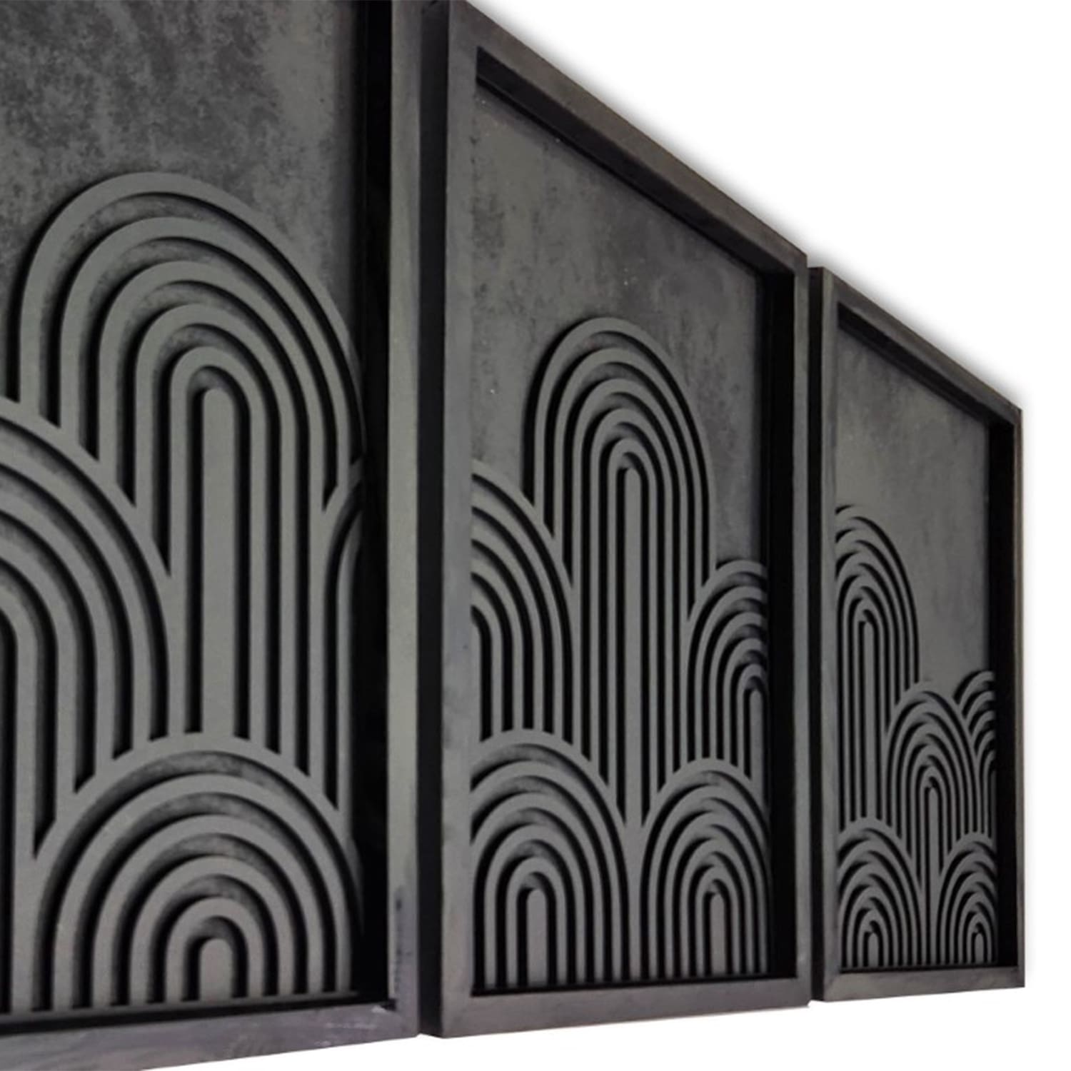 Minimalist Geometric Wooden Wall Art – Trio