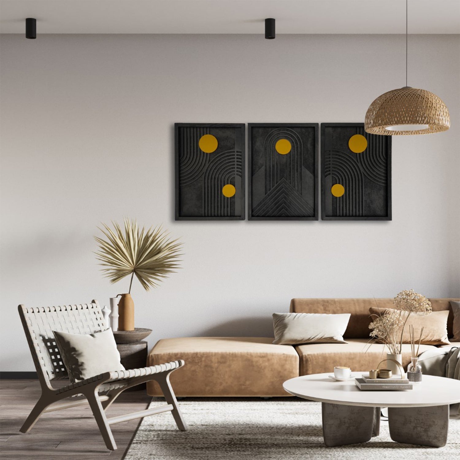 Solar Orbit Wooden Wall Art – Trio