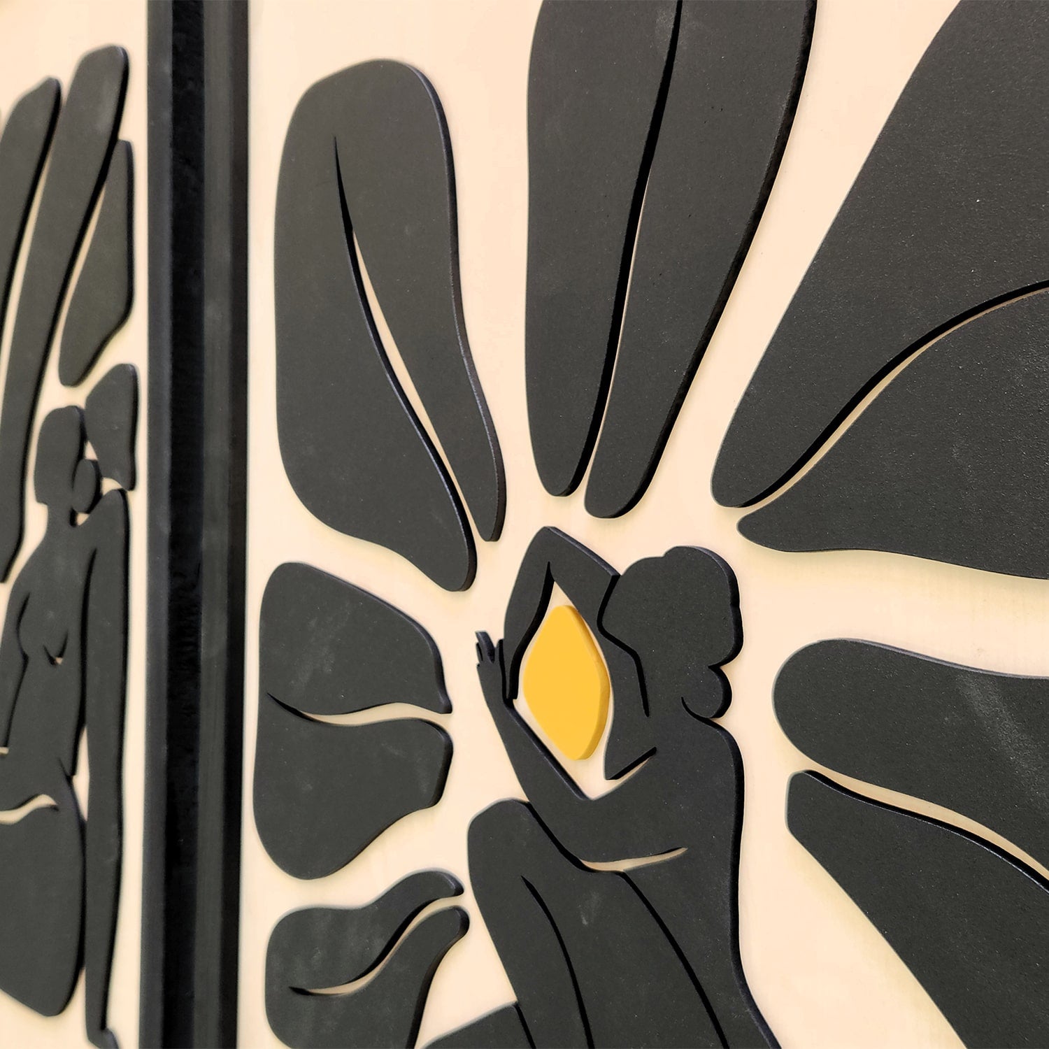 Abstract Feminine Silhouette Wooden Wall Art – Trio