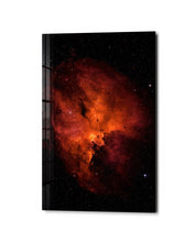 Orange Cloud, Far Lights glass wall art by Artdesigna, studio view