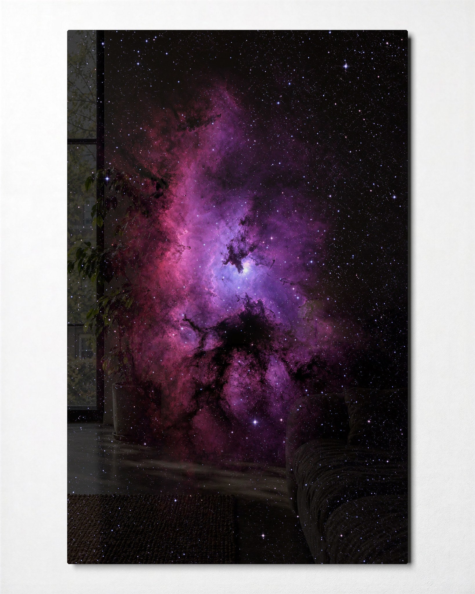 Pink Haze, Open Sky glass wall art by Artdesigna, front view