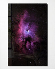 Pink Haze, Open Sky glass wall art by Artdesigna, front view