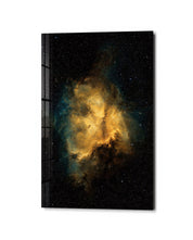 Golden Cloud, Black Sky glass wall art by Artdesigna, studio view