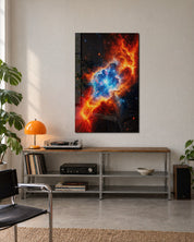 Cobalt Core glass wall art by Artdesigna, lifestyle view