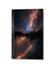 Milky Way Orange glass wall art by Artdesigna, studio view