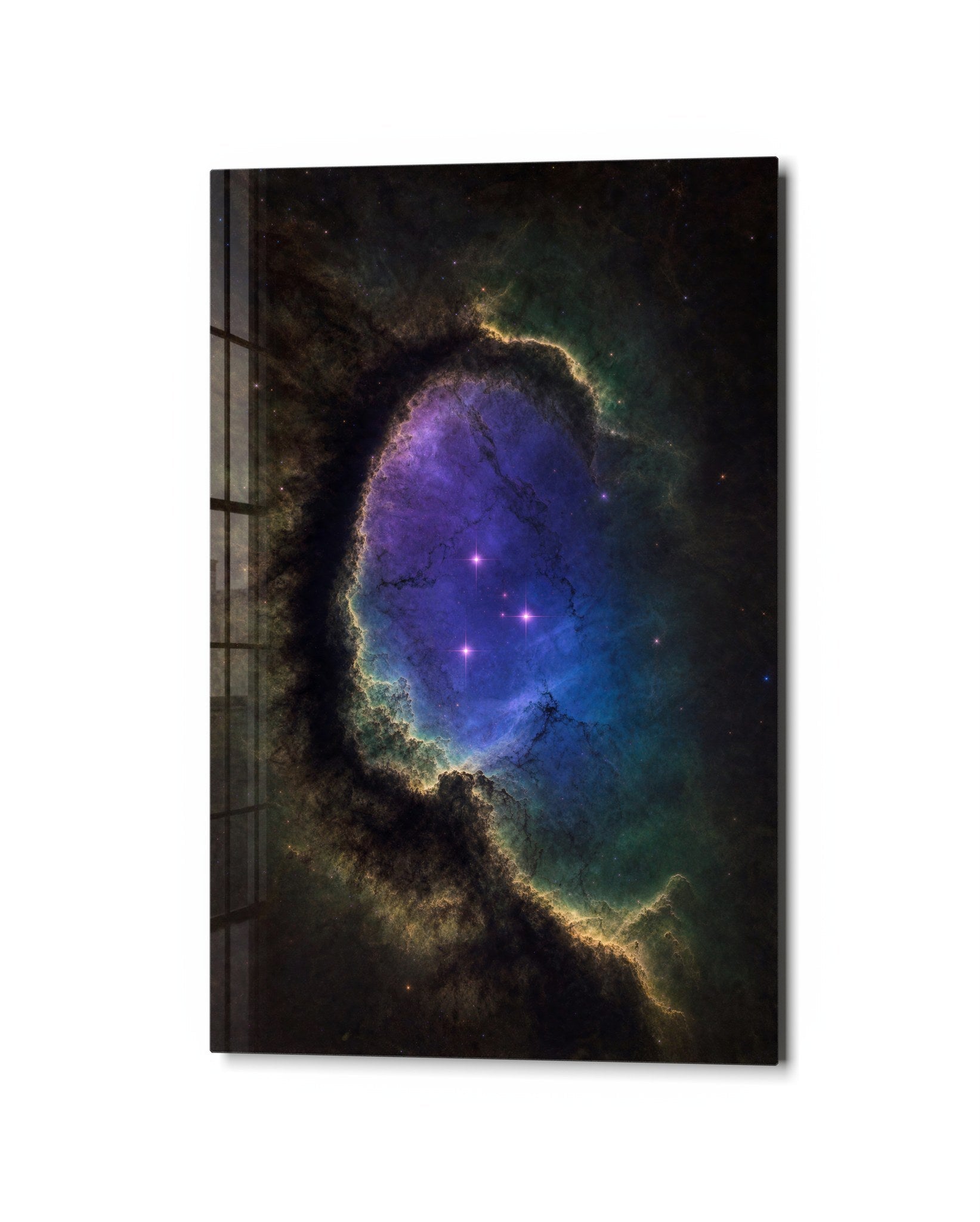 Window in the Clouds glass wall art by Artdesigna, studio view