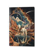 White Horse, Starry Pass glass wall art by Artdesigna, studio view