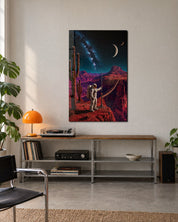 Rope Bridge, Red Canyon glass wall art by Artdesigna, lifestyle view