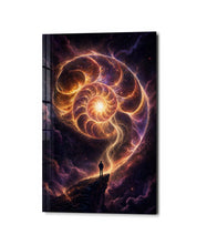 Beneath the Swirl glass wall art by Artdesigna, studio view
