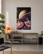 Ringed Overlook glass wall art by Artdesigna, lifestyle view