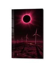 Pink Sky, Slow Blades glass wall art by Artdesigna, studio view
