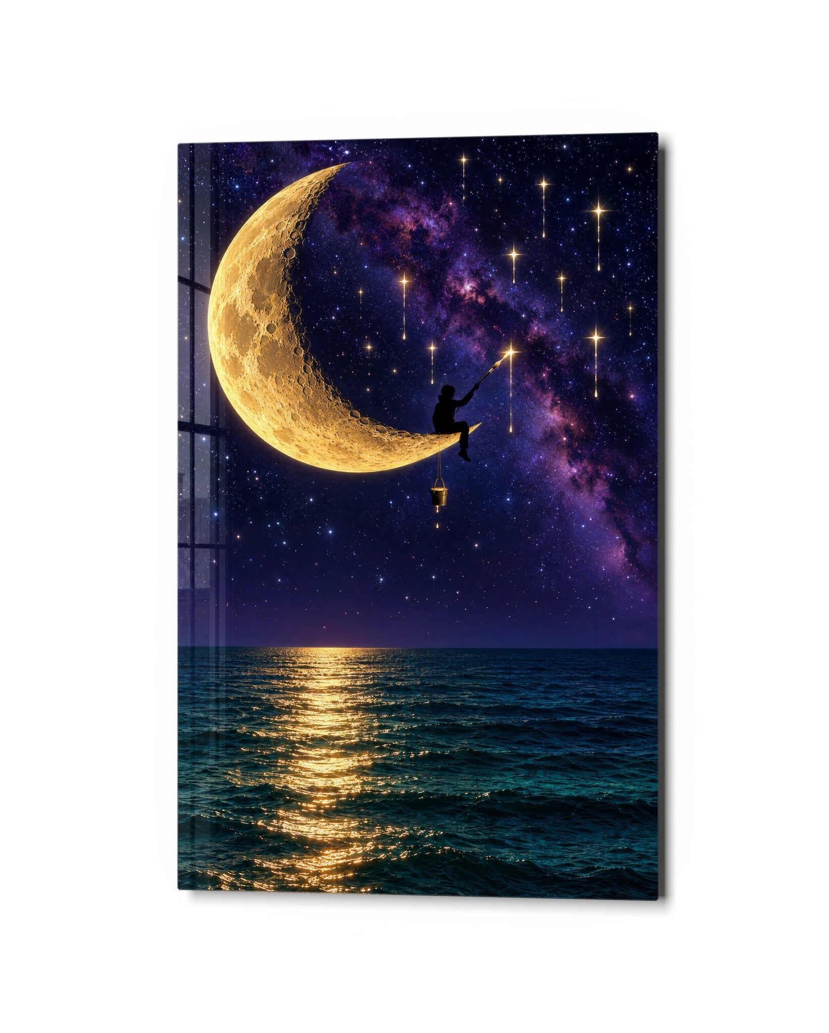Casting for a Star glass wall art by Artdesigna, studio view