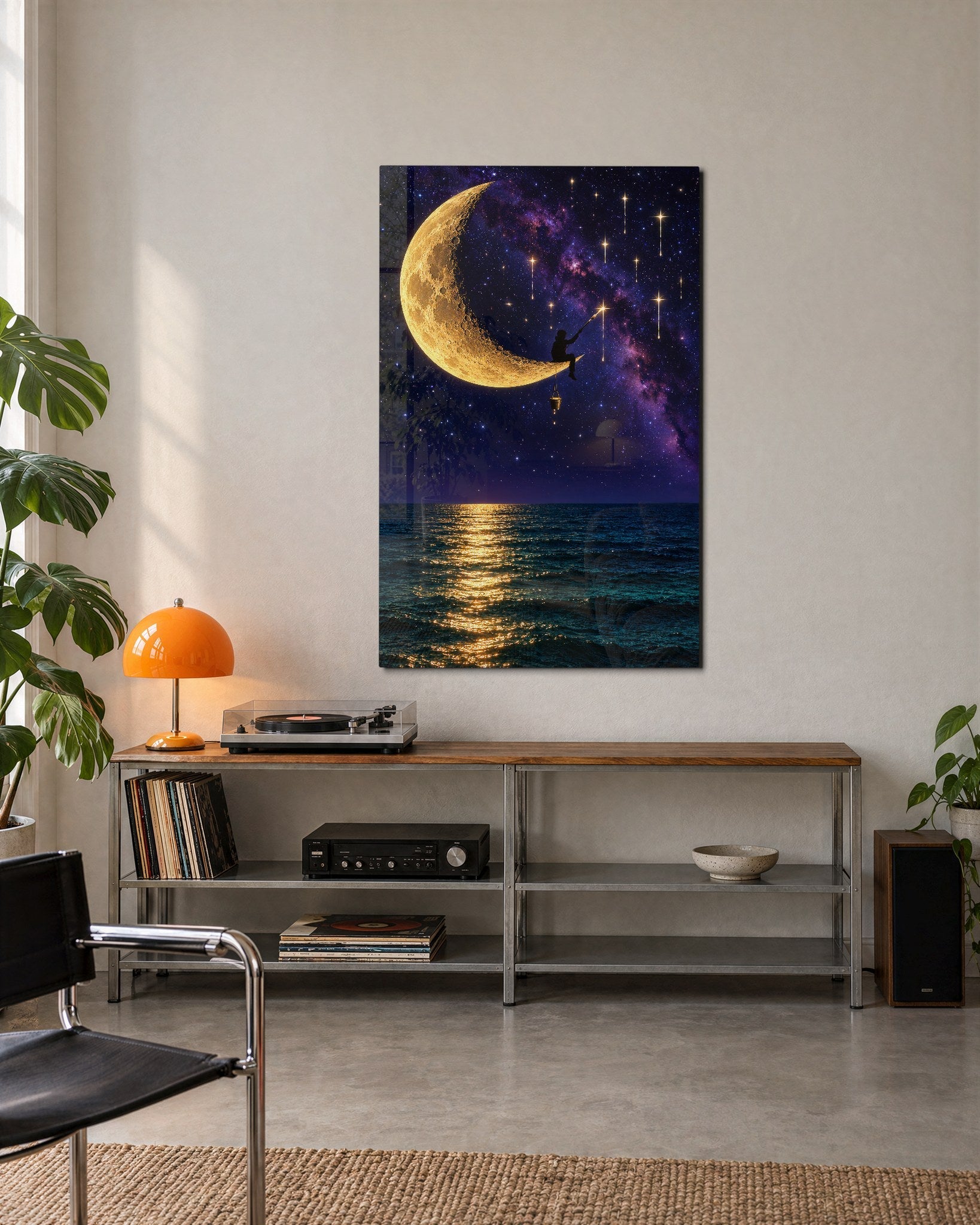 Casting for a Star glass wall art by Artdesigna, lifestyle view