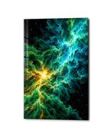Gas Clouds, Golden Heart | Glass Wall Art
