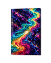 Colors Racing the Cosmos glass wall art by Artdesigna, studio view