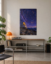 Domes and Star Circles glass wall art by Artdesigna, lifestyle view